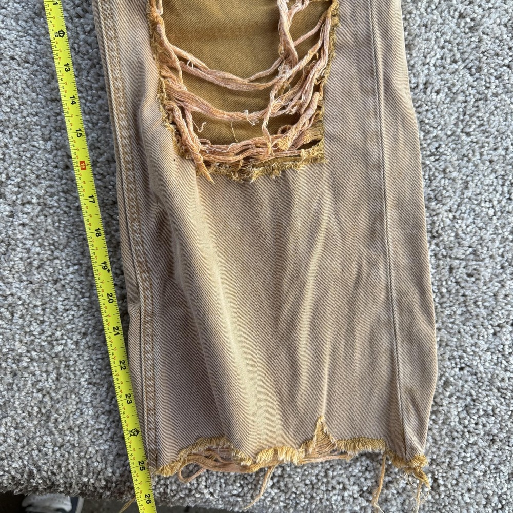 VERVET Wide Leg Jeans Womens 29 Light Wash Beige Distressed Relaxed Denim - Picture 11 of 13
